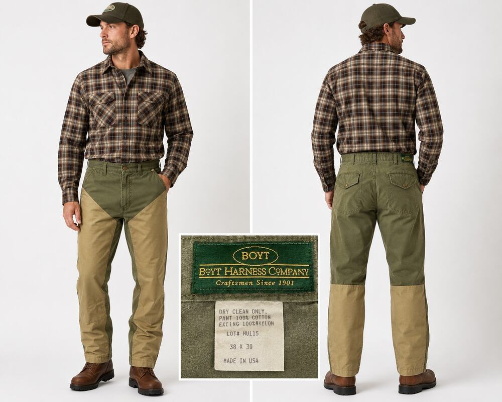 Boyt Harness Hunting Pants Mens 38x30 USA Made Brush Upland Reinforced Cotton